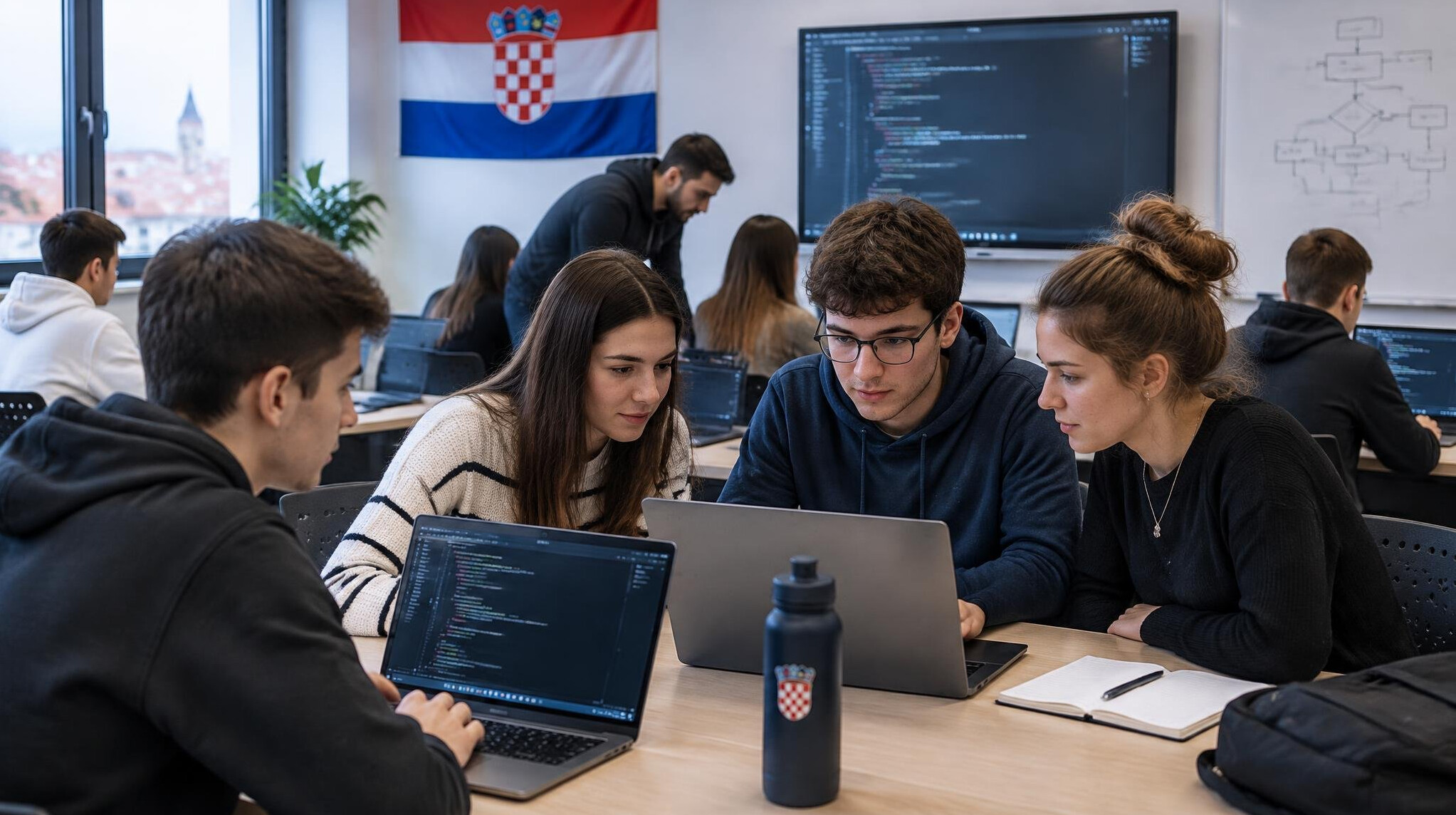 croatian students in coding class