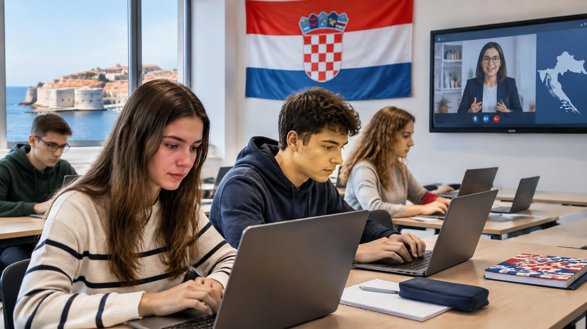 group of students in croatia