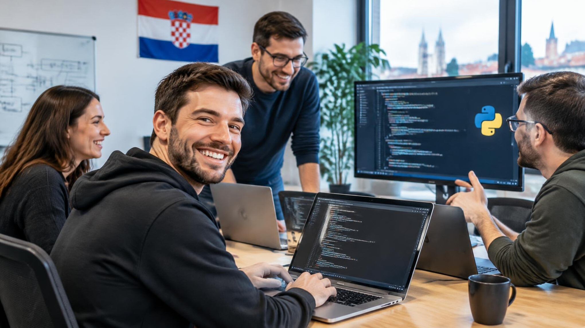 successful programmer smiling