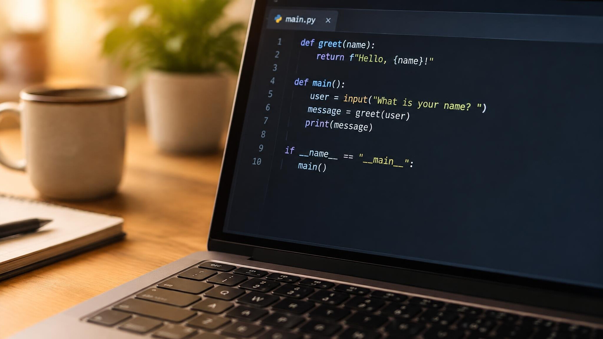 Source code on a laptop screen