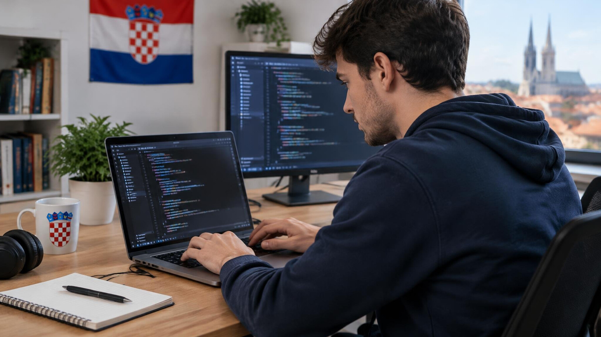 croatian programmer at desk