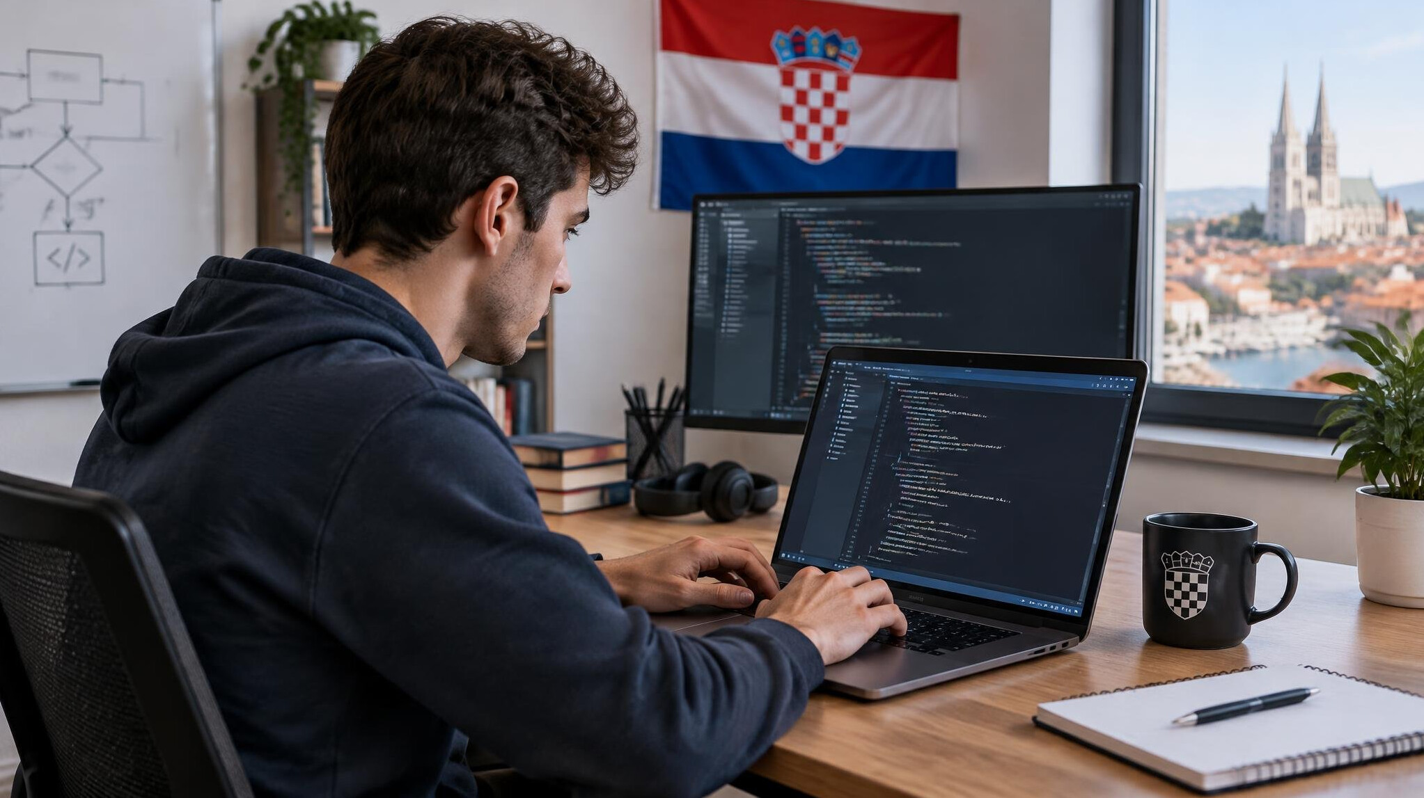 croatian programmer at desk